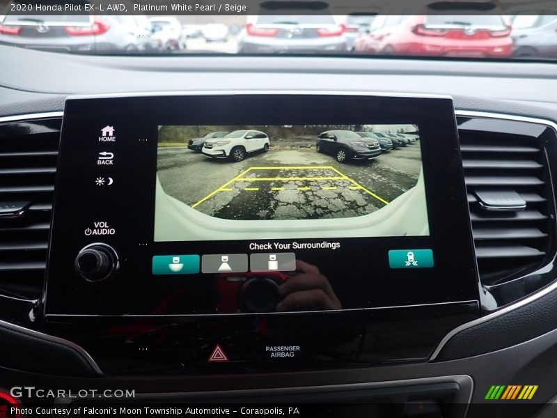 Platinum White Pearl / Beige 2020 Honda Pilot EX-L AWD
