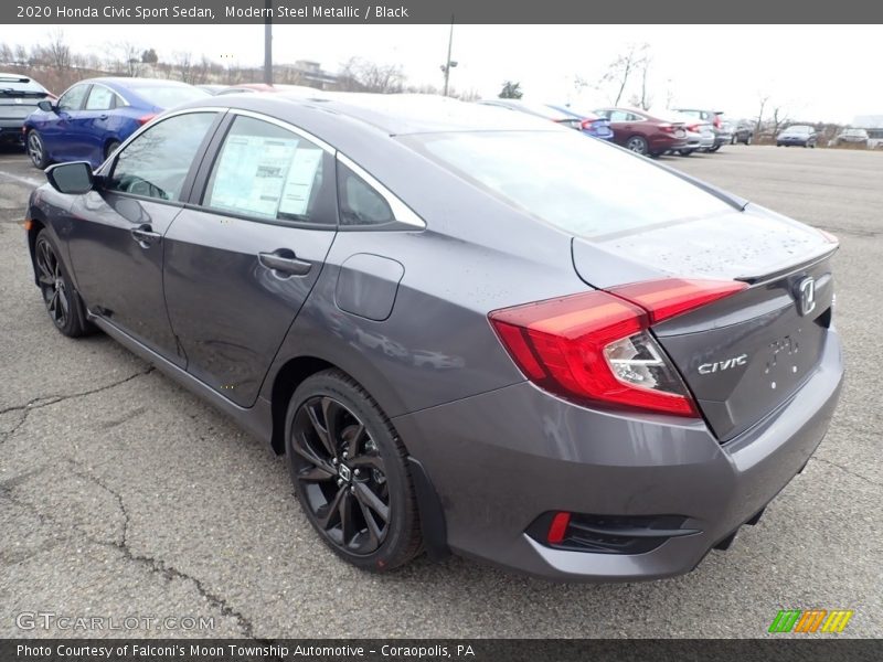 Modern Steel Metallic / Black 2020 Honda Civic Sport Sedan