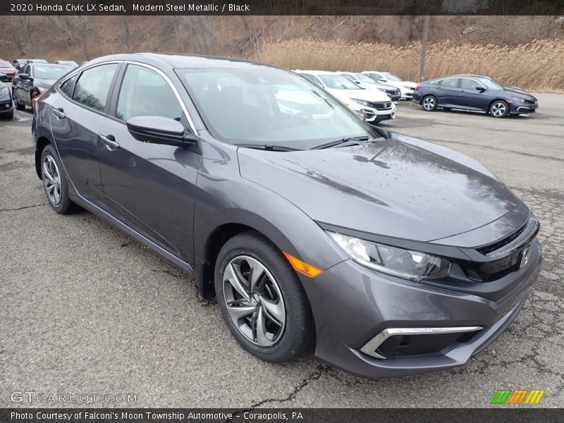 Modern Steel Metallic / Black 2020 Honda Civic LX Sedan