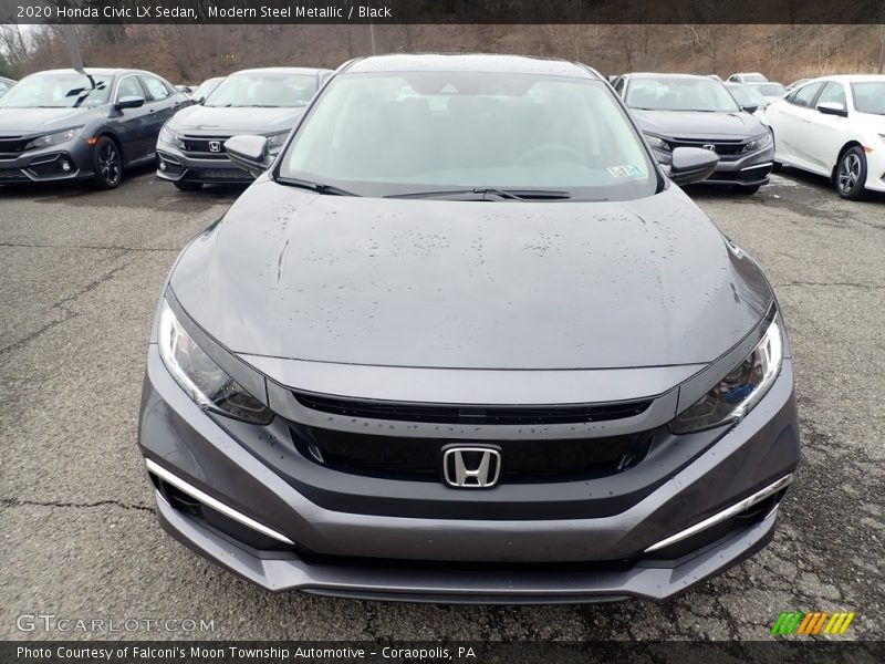 Modern Steel Metallic / Black 2020 Honda Civic LX Sedan