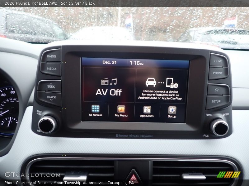 Sonic Silver / Black 2020 Hyundai Kona SEL AWD