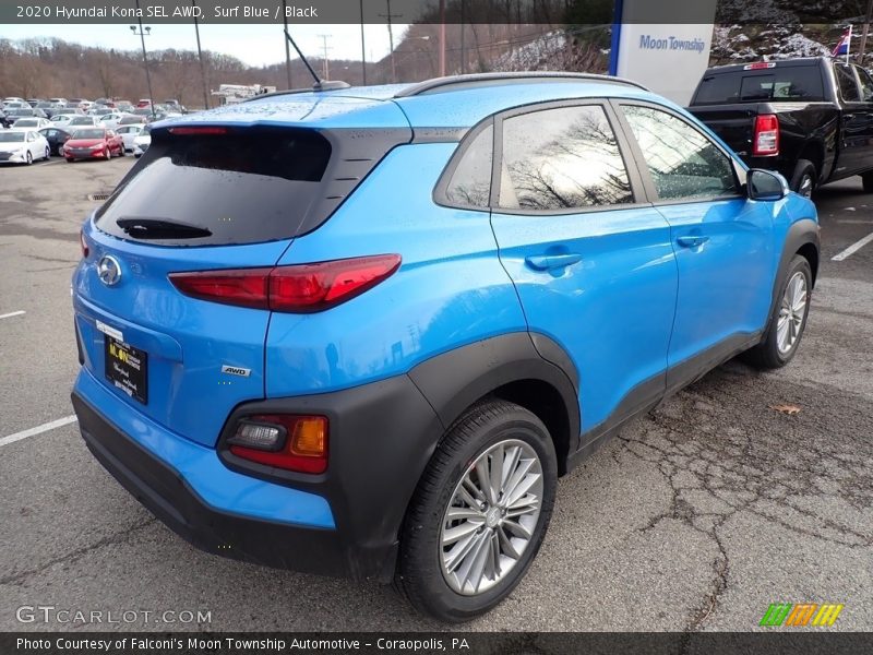 Surf Blue / Black 2020 Hyundai Kona SEL AWD