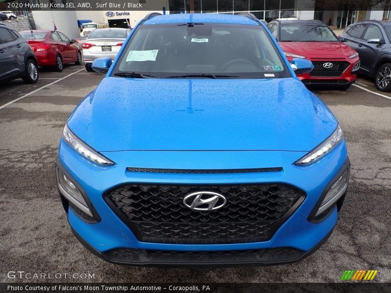 Surf Blue / Black 2020 Hyundai Kona SEL AWD