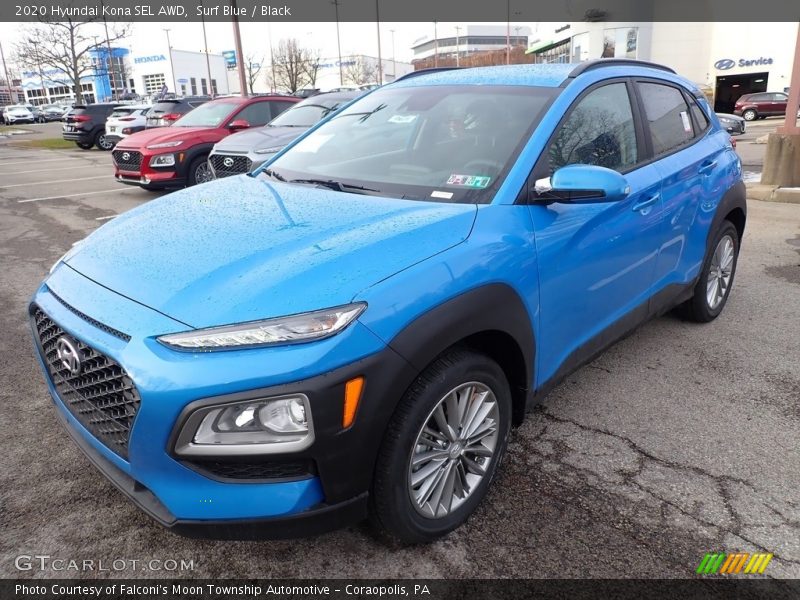 Surf Blue / Black 2020 Hyundai Kona SEL AWD
