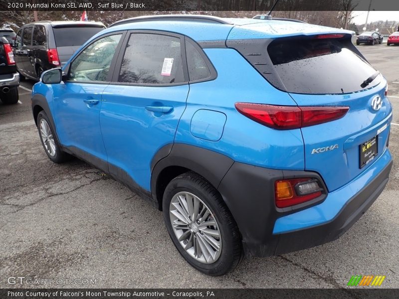 Surf Blue / Black 2020 Hyundai Kona SEL AWD
