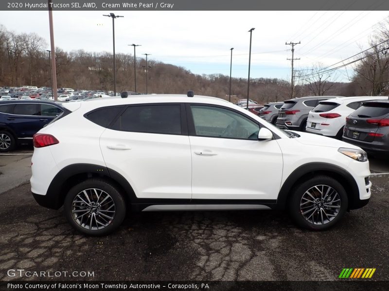 Cream White Pearl / Gray 2020 Hyundai Tucson SEL AWD