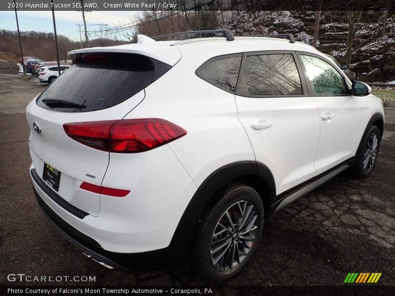 Cream White Pearl / Gray 2020 Hyundai Tucson SEL AWD