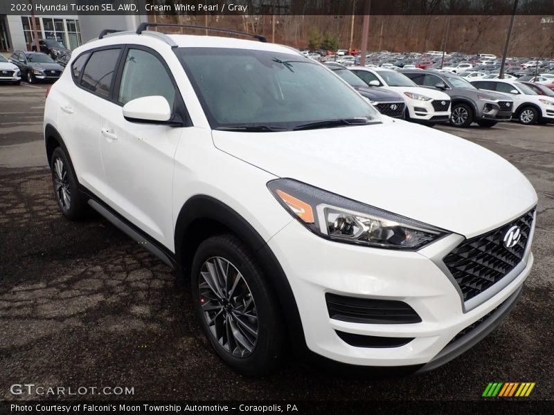 Cream White Pearl / Gray 2020 Hyundai Tucson SEL AWD