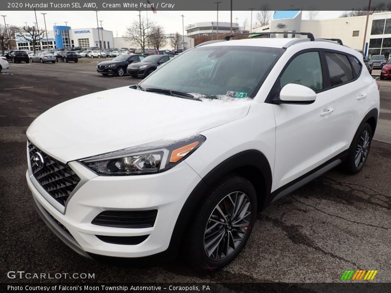 Cream White Pearl / Gray 2020 Hyundai Tucson SEL AWD
