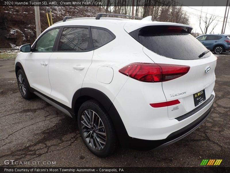 Cream White Pearl / Gray 2020 Hyundai Tucson SEL AWD