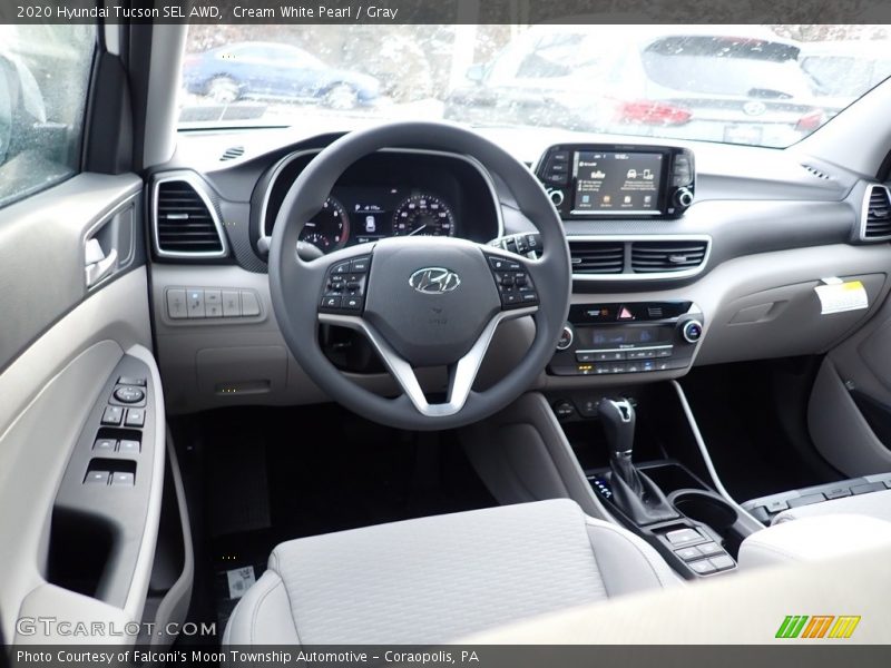 Cream White Pearl / Gray 2020 Hyundai Tucson SEL AWD