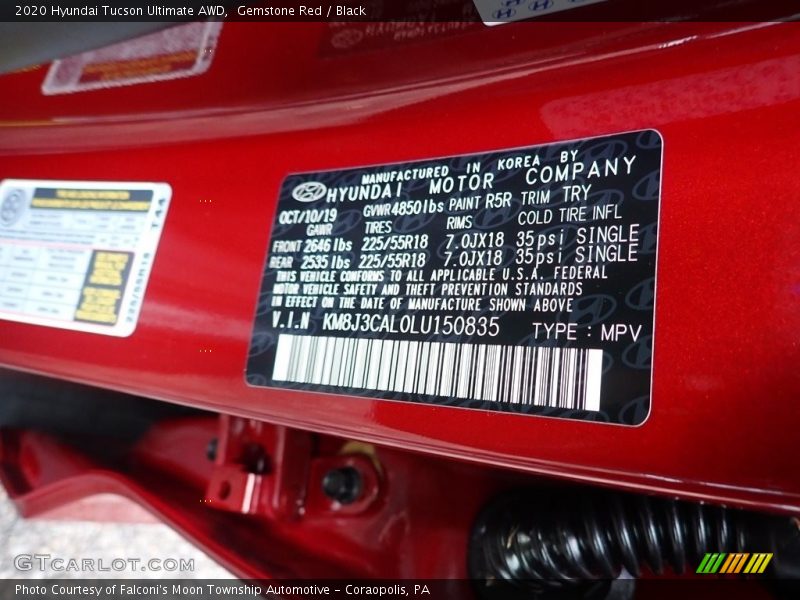 2020 Tucson Ultimate AWD Gemstone Red Color Code R5R