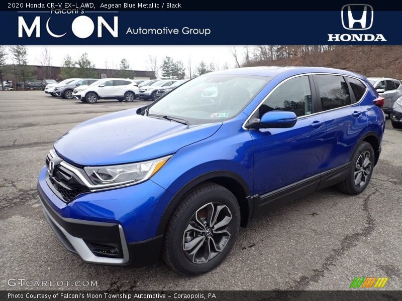 Aegean Blue Metallic / Black 2020 Honda CR-V EX-L AWD
