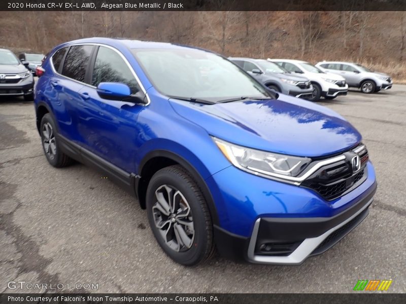Aegean Blue Metallic / Black 2020 Honda CR-V EX-L AWD