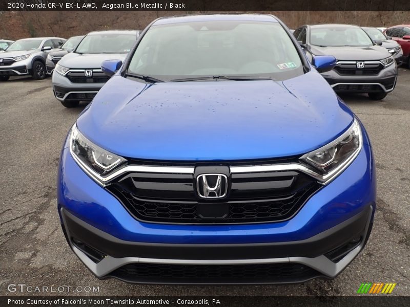Aegean Blue Metallic / Black 2020 Honda CR-V EX-L AWD