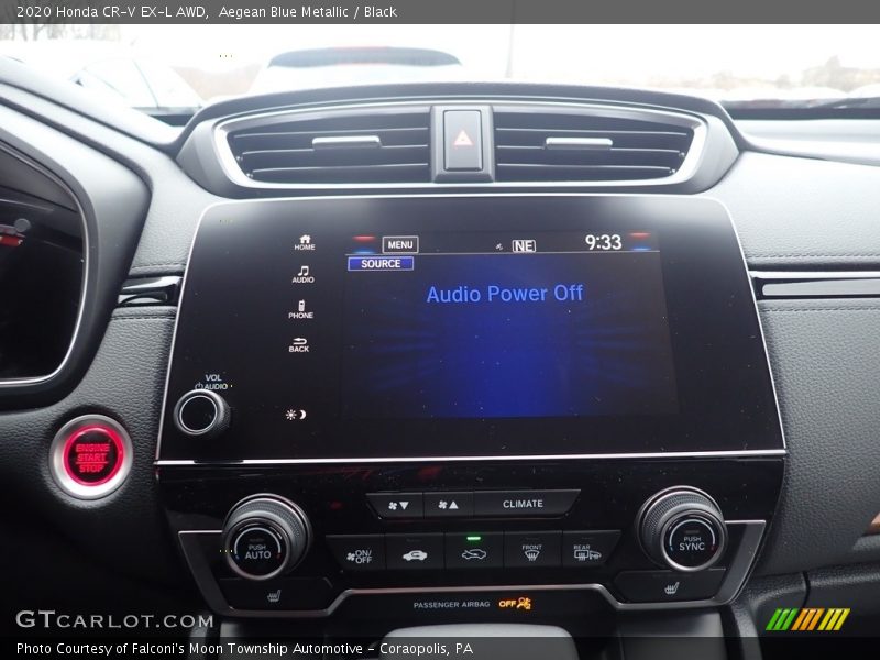 Aegean Blue Metallic / Black 2020 Honda CR-V EX-L AWD