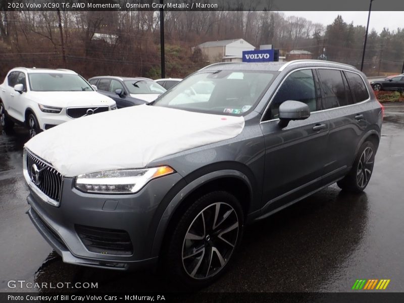 Osmium Gray Metallic / Maroon 2020 Volvo XC90 T6 AWD Momentum