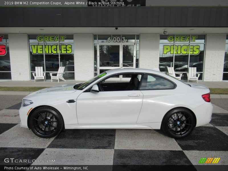 Alpine White / Black w/Blue Stitching 2019 BMW M2 Competition Coupe