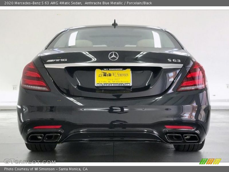 Anthracite Blue Metallic / Porcelain/Black 2020 Mercedes-Benz S 63 AMG 4Matic Sedan