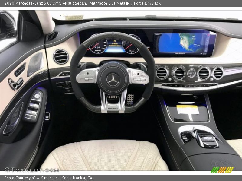 Anthracite Blue Metallic / Porcelain/Black 2020 Mercedes-Benz S 63 AMG 4Matic Sedan