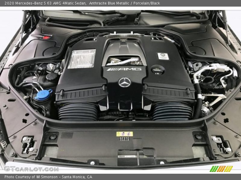 Anthracite Blue Metallic / Porcelain/Black 2020 Mercedes-Benz S 63 AMG 4Matic Sedan