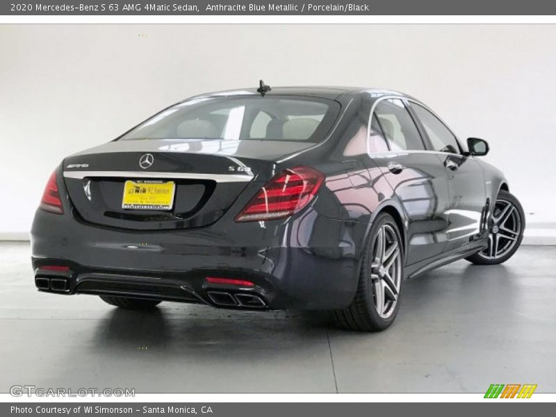 Anthracite Blue Metallic / Porcelain/Black 2020 Mercedes-Benz S 63 AMG 4Matic Sedan