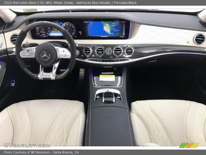 Anthracite Blue Metallic / Porcelain/Black 2020 Mercedes-Benz S 63 AMG 4Matic Sedan