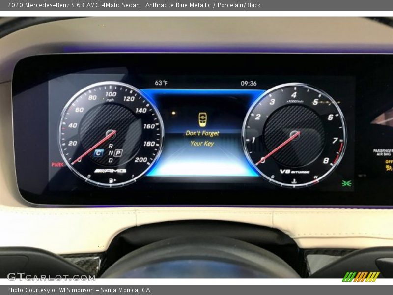 Anthracite Blue Metallic / Porcelain/Black 2020 Mercedes-Benz S 63 AMG 4Matic Sedan