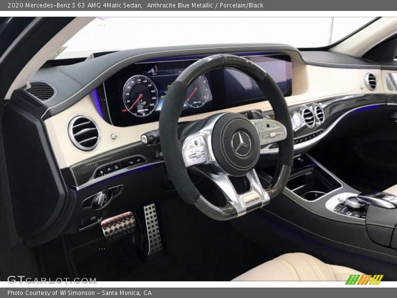Anthracite Blue Metallic / Porcelain/Black 2020 Mercedes-Benz S 63 AMG 4Matic Sedan