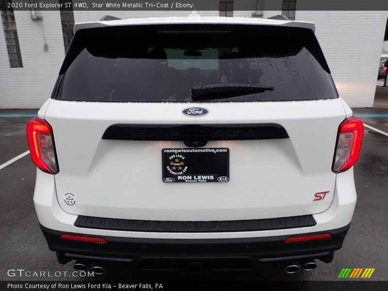 Star White Metallic Tri-Coat / Ebony 2020 Ford Explorer ST 4WD