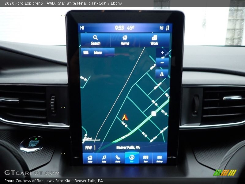 Navigation of 2020 Explorer ST 4WD