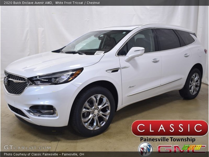 White Frost Tricoat / Chestnut 2020 Buick Enclave Avenir AWD