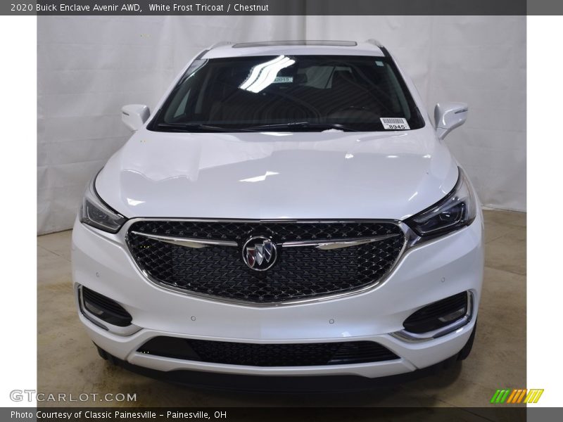 White Frost Tricoat / Chestnut 2020 Buick Enclave Avenir AWD