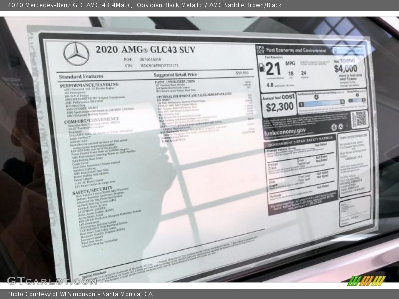 Obsidian Black Metallic / AMG Saddle Brown/Black 2020 Mercedes-Benz GLC AMG 43 4Matic