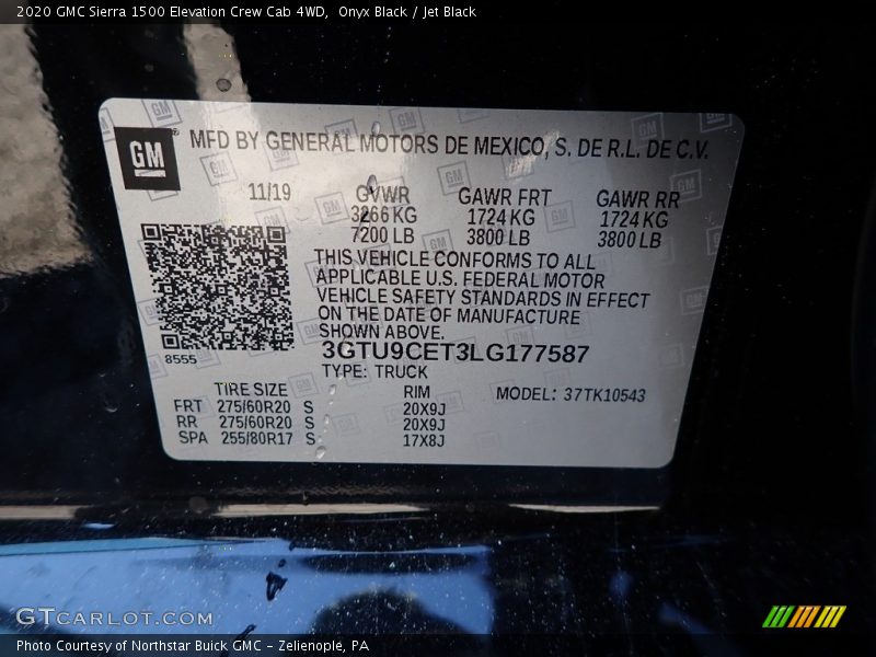 Onyx Black / Jet Black 2020 GMC Sierra 1500 Elevation Crew Cab 4WD
