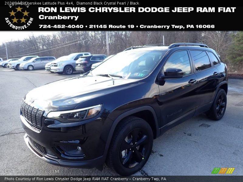 Diamond Black Crystal Pearl / Black 2020 Jeep Cherokee Latitude Plus 4x4