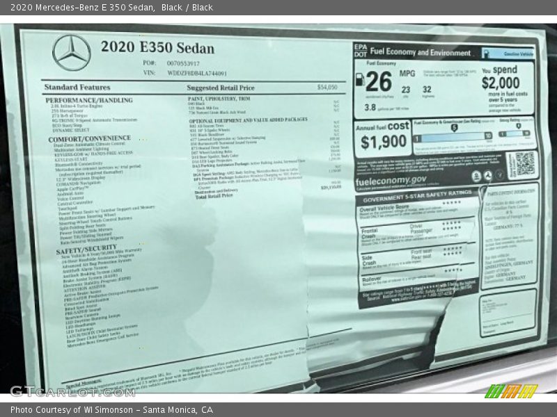 Black / Black 2020 Mercedes-Benz E 350 Sedan