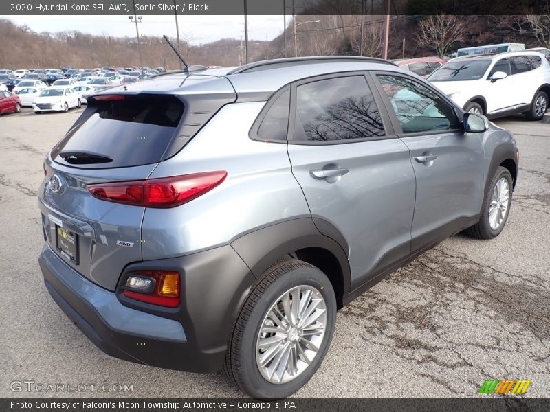 Sonic Silver / Black 2020 Hyundai Kona SEL AWD