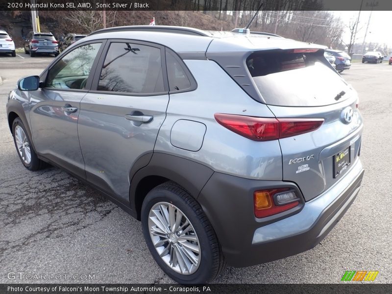 Sonic Silver / Black 2020 Hyundai Kona SEL AWD