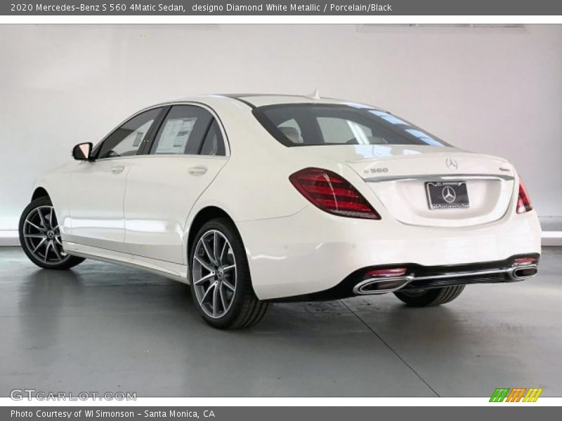 designo Diamond White Metallic / Porcelain/Black 2020 Mercedes-Benz S 560 4Matic Sedan