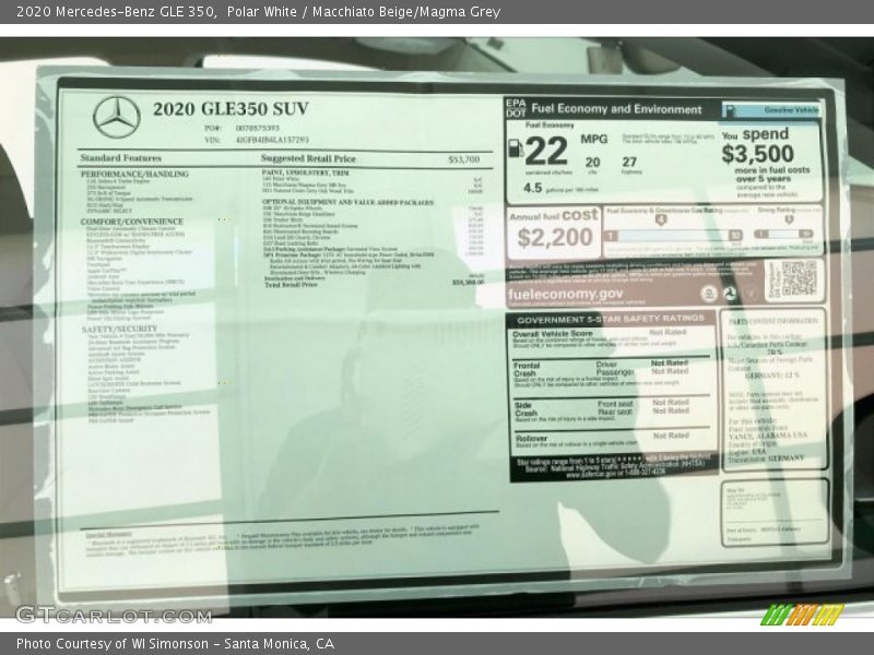 Polar White / Macchiato Beige/Magma Grey 2020 Mercedes-Benz GLE 350