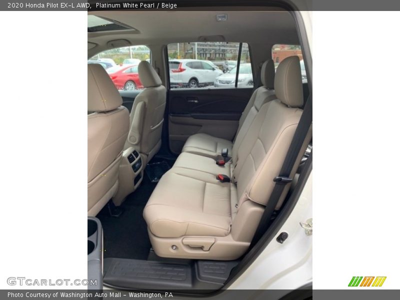 Platinum White Pearl / Beige 2020 Honda Pilot EX-L AWD