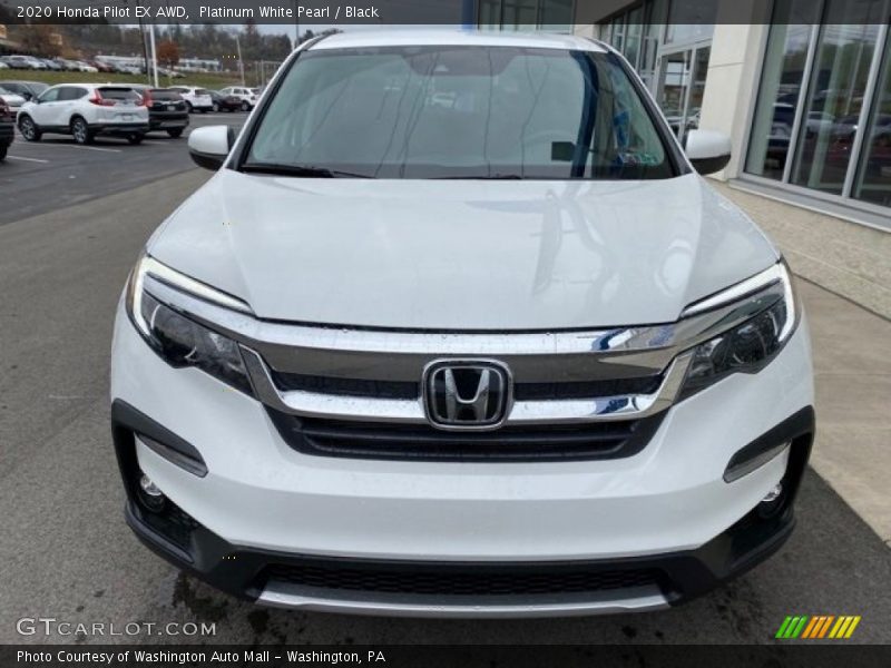 Platinum White Pearl / Black 2020 Honda Pilot EX AWD