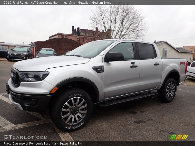Ingot Silver Metallic / Medium Stone 2019 Ford Ranger XLT SuperCrew 4x4