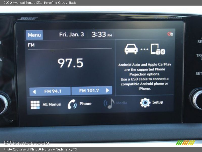 Portofino Gray / Black 2020 Hyundai Sonata SEL