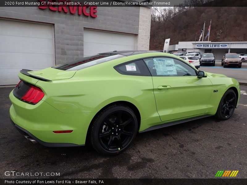 Grabber Lime / Ebony/Recaro Leather Trimmed 2020 Ford Mustang GT Premium Fastback