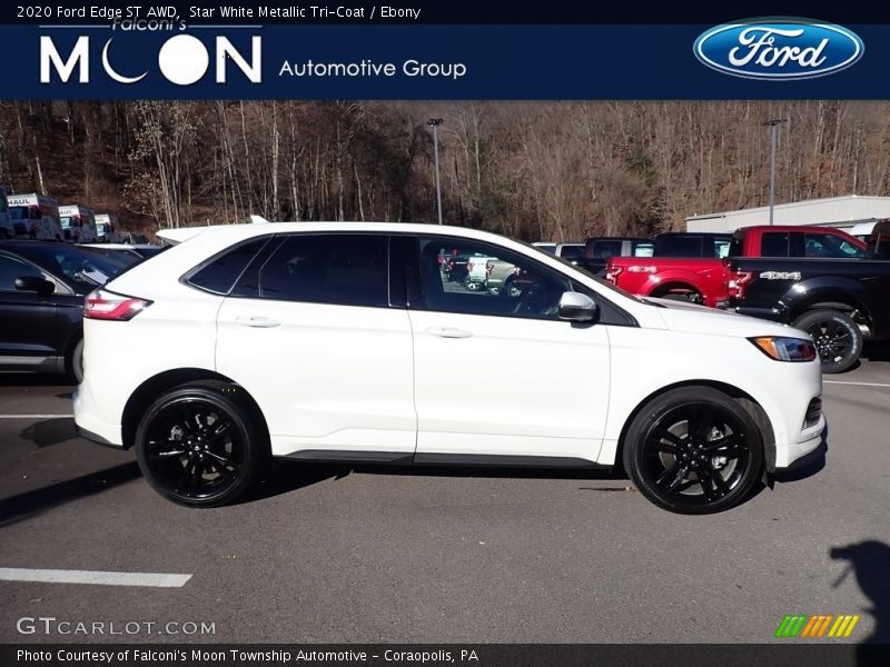 Star White Metallic Tri-Coat / Ebony 2020 Ford Edge ST AWD