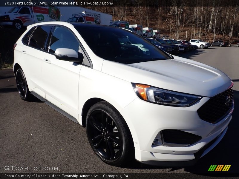 Star White Metallic Tri-Coat / Ebony 2020 Ford Edge ST AWD