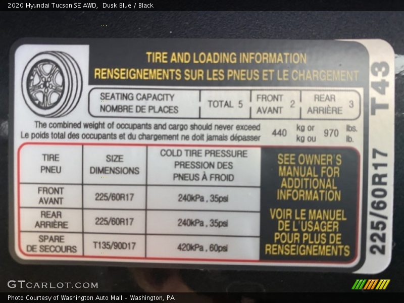 Dusk Blue / Black 2020 Hyundai Tucson SE AWD