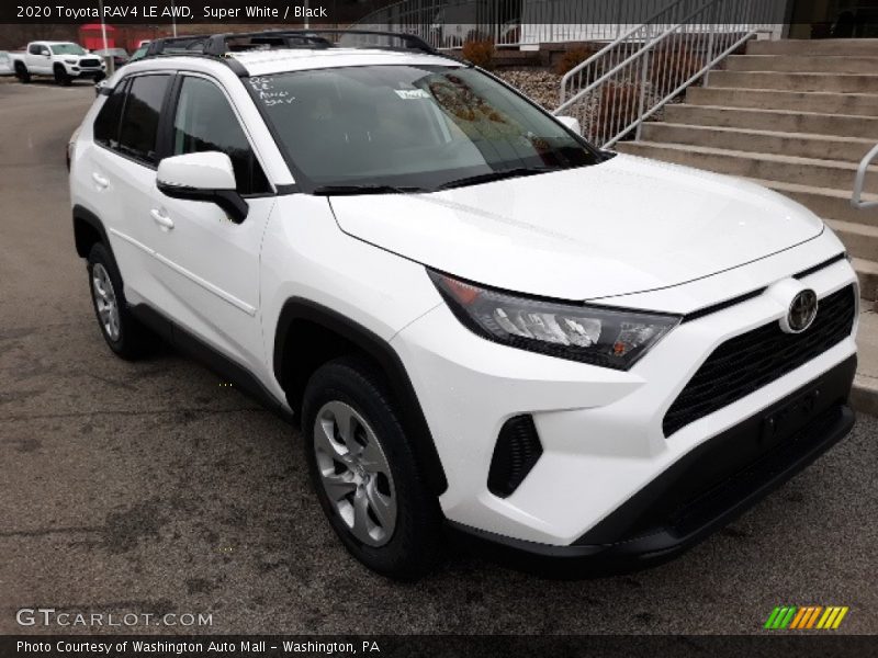 Super White / Black 2020 Toyota RAV4 LE AWD